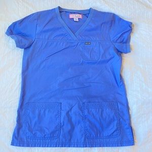 Koi Blue Scrub Top